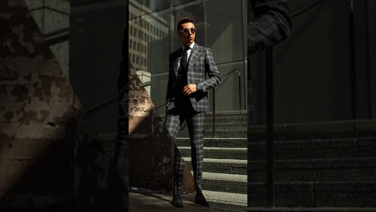 Mens Suits Wool Blend 3 Piece Coat+Vest+Pants