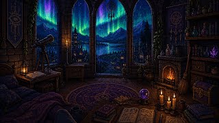 POV: Studying in a Wizard Tower Beneath the Northern Lights | Pixel Fantasy Ambience (1 Hour)
