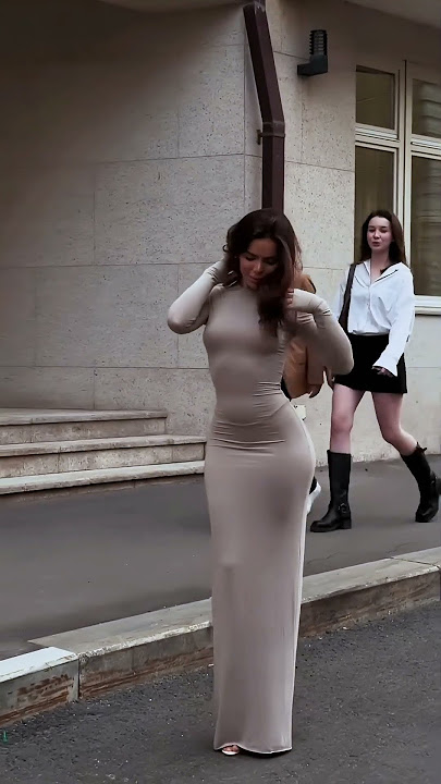 Gorgeous model in a glamorous long tight dress #fashion  #style #outfit #shorts