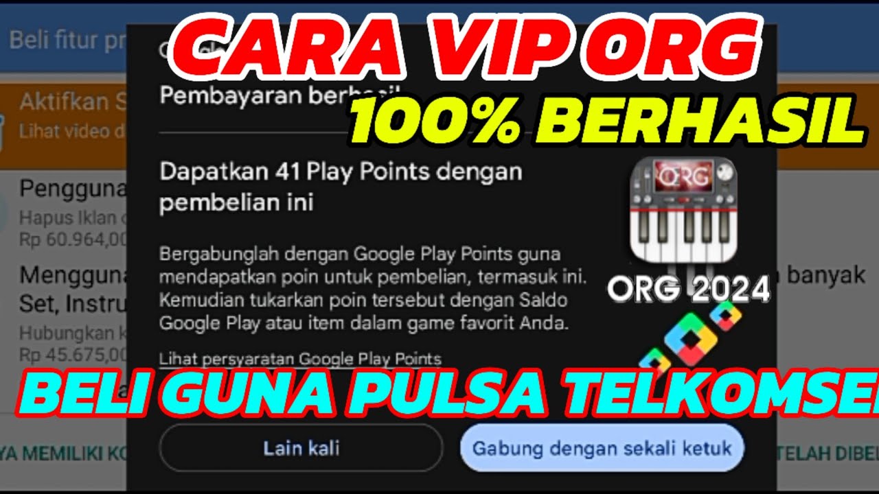 BEGINI CARA BELI VIP ORG 2024 APLIKASI BIAR BERBASIL PEMBAYARAN MENGUNAKAN PULSA