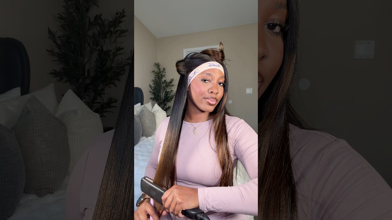 NADULA HAIR|CHESTNUT BROWN YAKI STRAIGHT WIG INSTALL #gluelesswig #yakistraight #fypシ゚