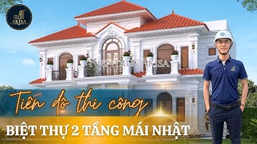 Thi công nhà 2 tầng mái Nhật đẹp phong cách tân cổ điển tại Hà Nội