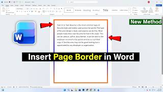 Word Document : How to Insert Page Border