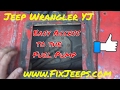 Jeep Wrangler YJ Fuel Pump Access Panel Mod Jeep Wrangler YJ Fuel Pump Access Panel Mod