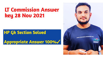 LT Commission Answer key 2021 | HP Gk section Solved