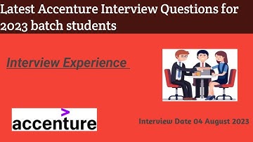 Latest 04 August 2023 Accenture Interview Questions | TR+MR+HR round Questions #accenture #interview