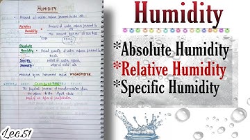 Humidity (Relative, Specific, Absolute) || World Geography || Lec.51 || An Aspirant !