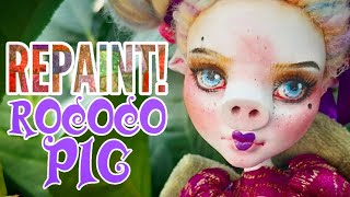 Custom Rococo Pig Elf Doll Repaint /Fantasy creature / Monster High Ooak Custom Art Lagoona Doll screenshot 5