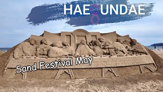 🇰🇷 Haeoundae Sand Festival - Busan Korea Walking Tour 4k