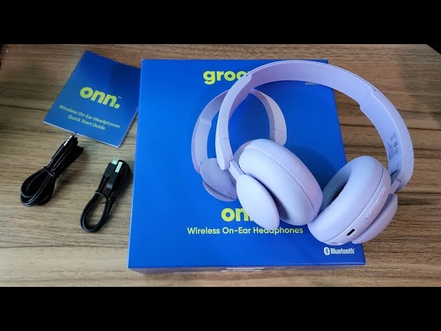 onn. Wireless Bluetooth on-Ear Headphones - Blue, New