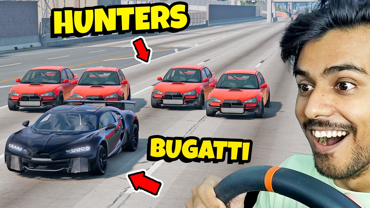 BUGATTI VS HUNTER in BEAMNG