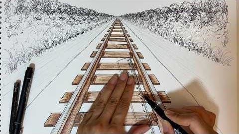 How to Draw Railway Tracks: One-Point Perspective Tutorial