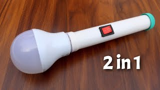 How to make 2 in 1 led bulb torch At Home | Homemade 2 in 1 Led Bulb Torch