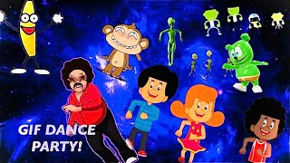 GIF Dance Party! #gif #dancing #party #banana #gummibär #aliens