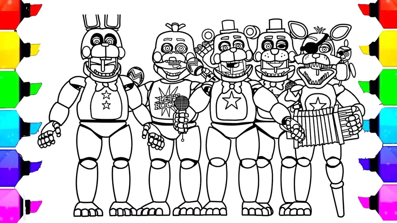 Five Nights at Freddy's New Coloring Pages | How To Color All MAIN
