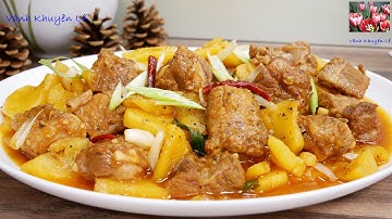 Sườn Kho Thơm - Cách Nấu Sườn Kho Khóm hay Sườn Kho Dứa ngon mềm, Sườn Non Nấu gì Ngon? Vanh Khuyen