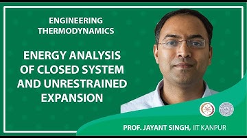 Energy analysis of closed system and unrestrained expansion