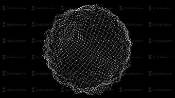 Abstract particle sphere rotating. Technology backround. Blue particle energy sphere 4k Seamless