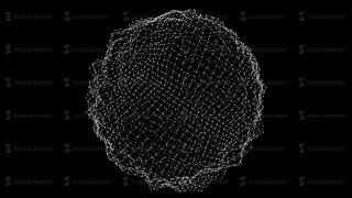 Abstract particle sphere rotating. Technology backround. Blue particle energy sphere 4k Seamless