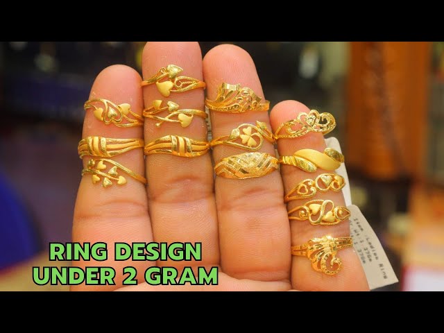 Gold ring designs for women | Simple gold ring design for female | 2 gram  gold ring with Price - YouTube
