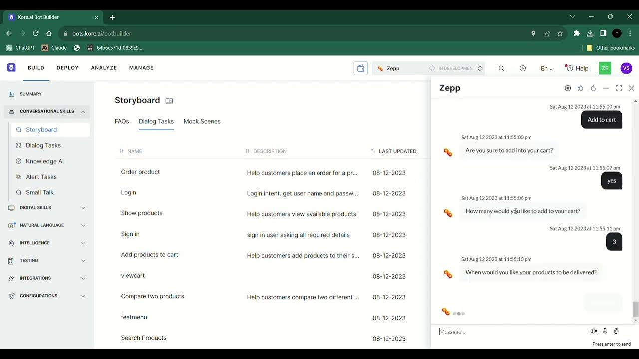 Kore ai bot builder youtube