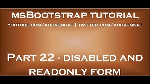Bootstrap disabled and readonly form controls