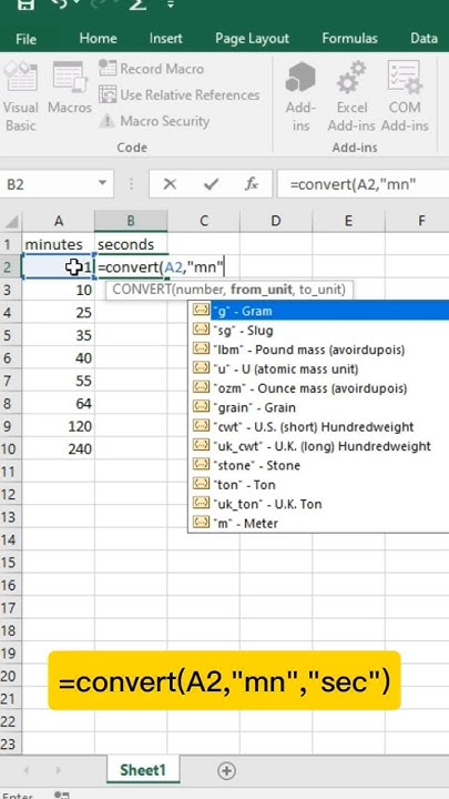 convert mins to sec in EXCEL #msoffice - YouTube
