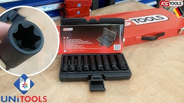 Bộ tuýp socket đen đầu hoa thị cho súng siết bulong 515.1050 KS Tools Germany