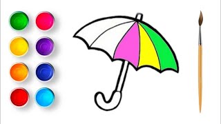 draw easy of a umbrella | қолшатырдың суретін салу | ارسم صورة مظلة | एक छतरी का चित्र बनाएं