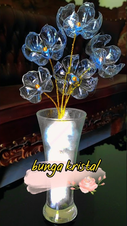DIY || ide kreatif dari botol bekas || bunga kristal dari botol bekas #shorts #botolaqua #leminerale