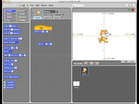 Scratch XY co-ordinate system lesson
