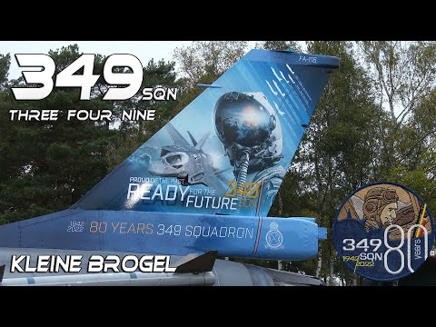 4K UHD  F-16  349 Sqn  Belgian Air Force 80th Years 1942-2022 . Presentation of special Painted F-16