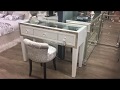 Glass Top Vanity Table With Drawers