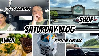 SATURDAY VLOG | DRIVE TO CONYERS WITH US | VISIT FAMILY | DOLLAR TREE SHOP | LUNCH | HOSPITAL GIFT