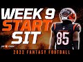 Week 9 Fantasy Football Start Em Sit Em LIVE | Fantasy Football Advice 2022