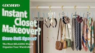 Closet Organizer Unboxing | 360° Rotating Double Hook Hanger #amazonfinds #closetorganization #fyp