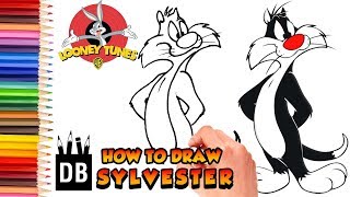 How to Draw Silvestre Cat  - Looney Tunes | 4 Kids