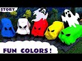 Learn Colors with Thomas & Friends spooky toy trains in Play-doh - Train toys for kids TT4U