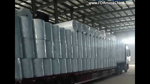 Fully container shipping video for non woven face material film roll loading in stock