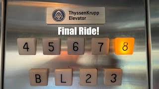 Final Ride! Dover Traction Elevators @ The Blue Ridge Hotel - Roanoke, VA