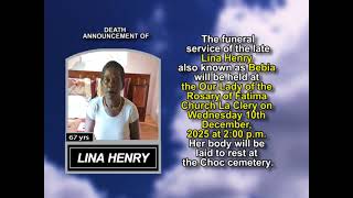 Lina Henry ~ Short Obituary