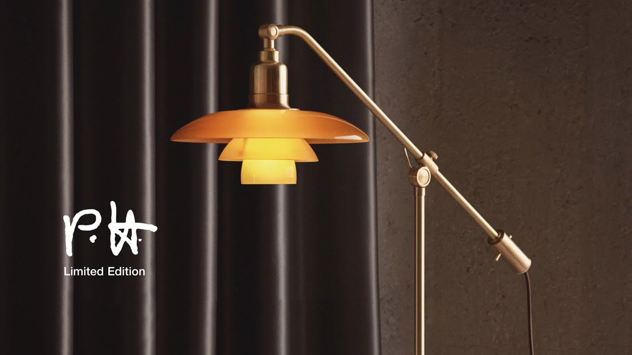 'The Water Pump' - Limited Edition 2019 - PH 3/2 Amber Coloured Glas Floor Lamp