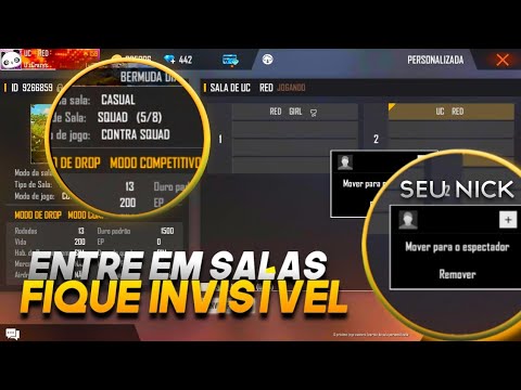 COMO POR NICK INVISÍVEL PRA ENTRAR NAS SALAS PERSONALIZADAS SEM SER  REMOVIDO NO FREE FIRE 