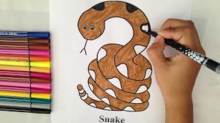 Learn Coloring Snake for kids,  - Samnang Sok