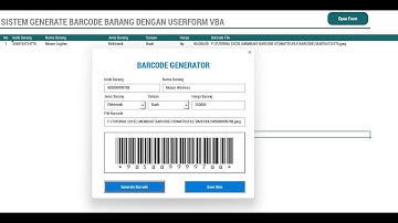 MEMBUAT GENERATOR BARCODE BARANG DENGAN USERFORM VBA EXCEL