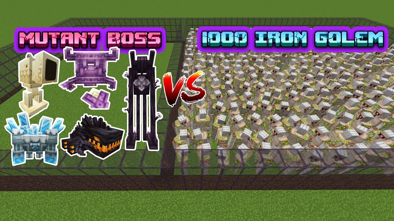 1000 Iron Golem VS ALL Mutant Boss Mobs 2 | Minecraft Mob Battle - YouTube