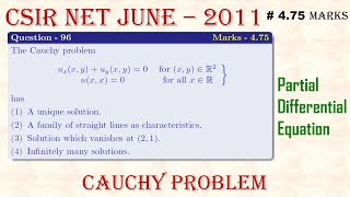 CSIR NET Mathematics June - 2011 | PDE, Q - 96; Part C | Cauchy Problem #mathtecz