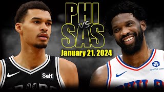 Philadelphia 76ers vs San Antonio Spurs Full Game Highlights - January 22, 2024 | 2023-24 NBA Season