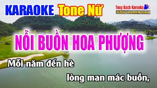 NỖI BUỒN HOA PHƯỢNG || Karaoke Tone NỮ - Karaoke Nhạc Sống Tùng Bách