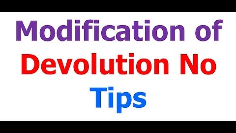 Modify Devolution No tagged in Estimate